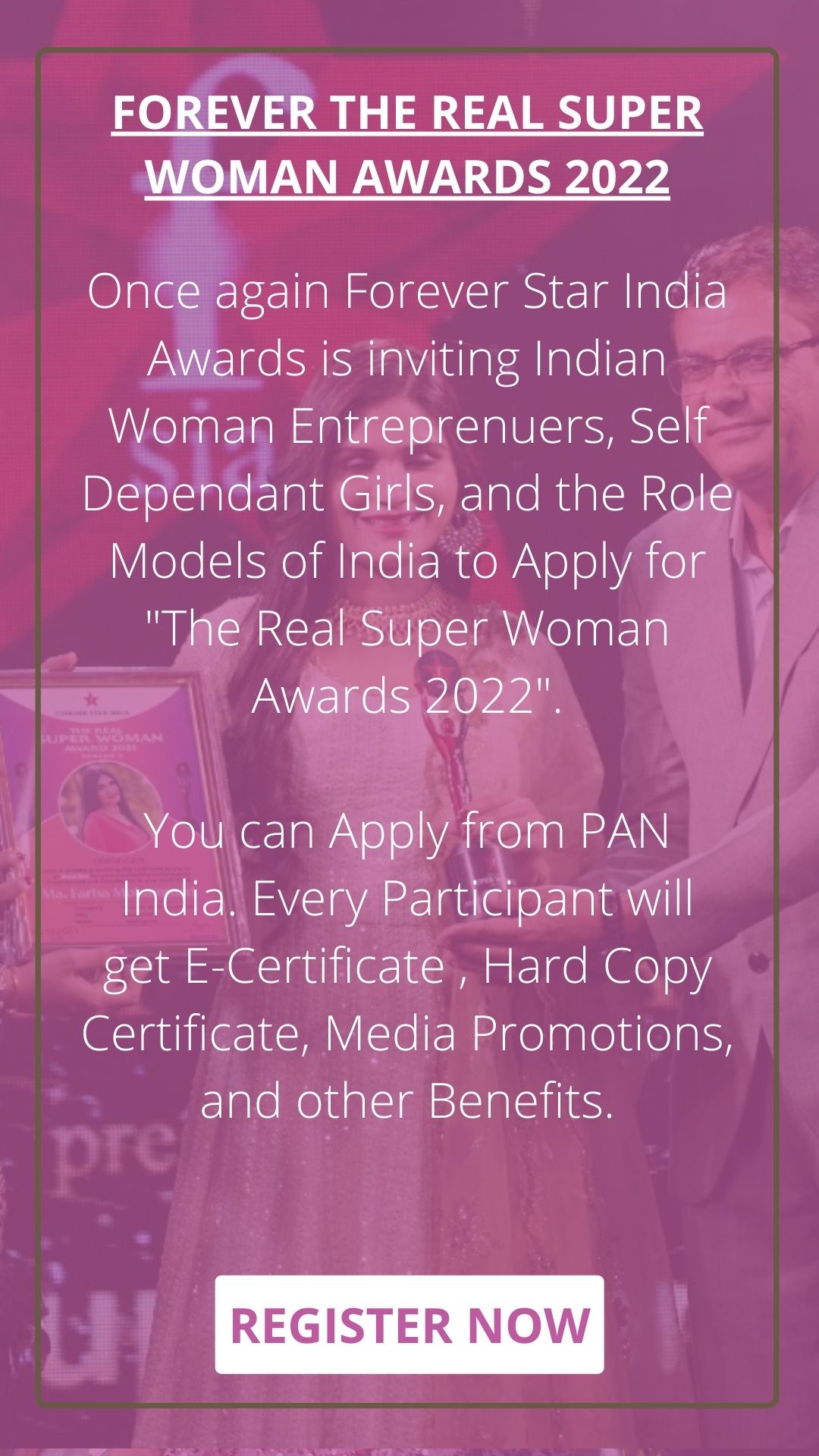 Real Super Woman Awards 2022 Apply Online
